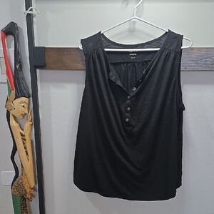 Ricki's Classic Black Buttoned Tank Top (🛍 Bundle ANY 6/$36)